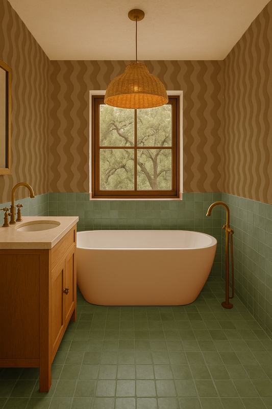 Ziggy Stripe Wallpaper, bronze-mist