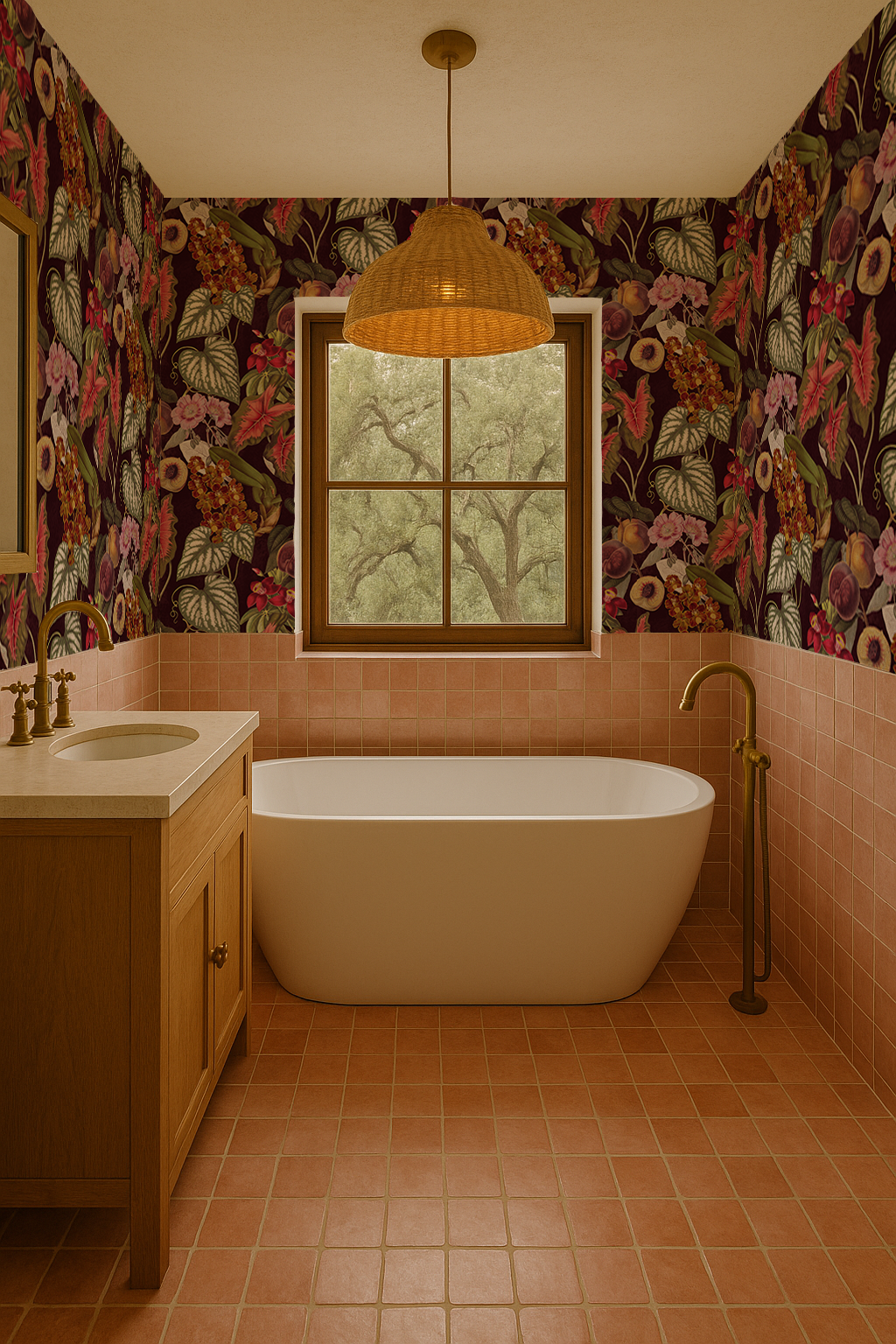 Cali Tropicale Wallpaper, eggplant