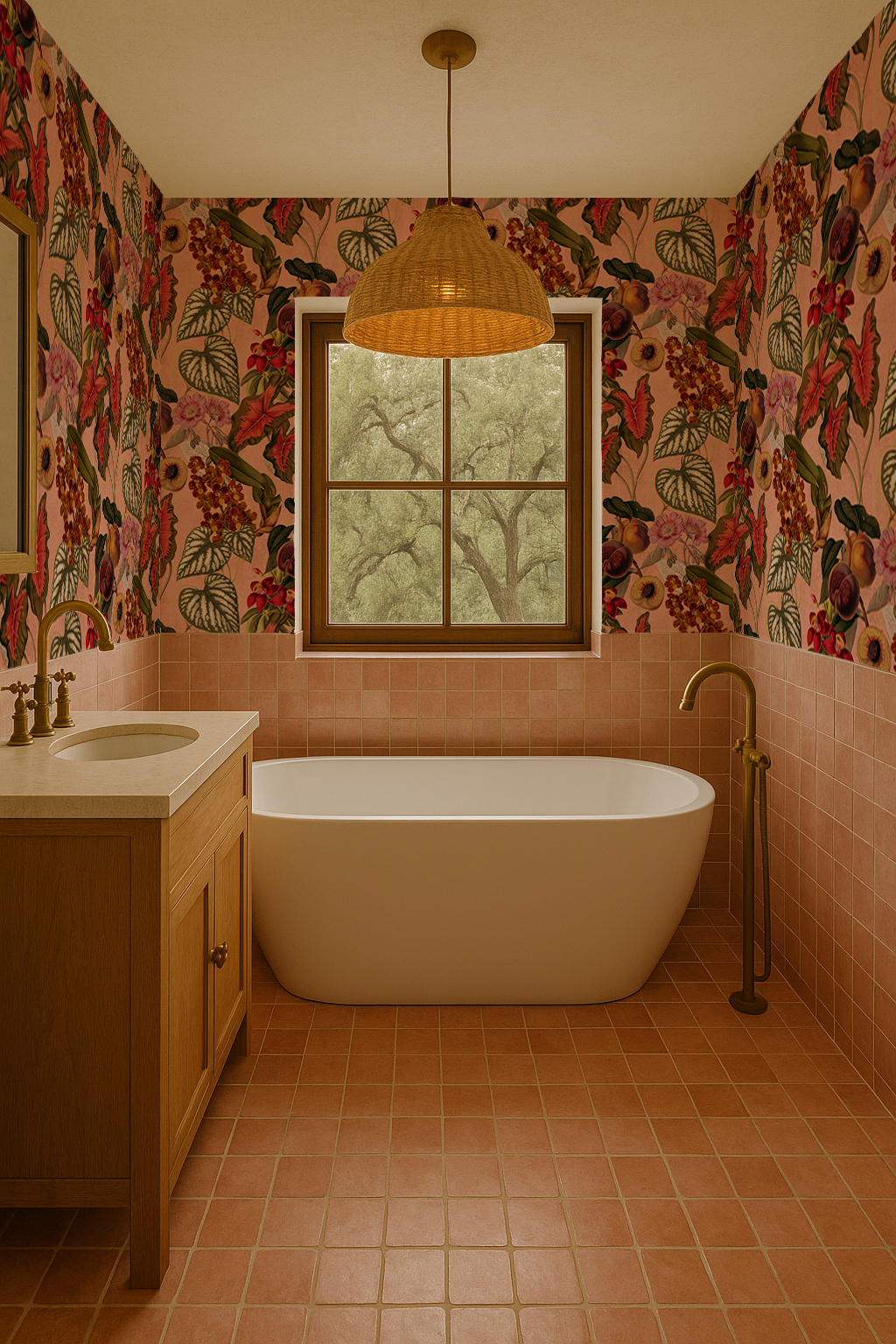 Cali Tropicale Wallpaper, peach