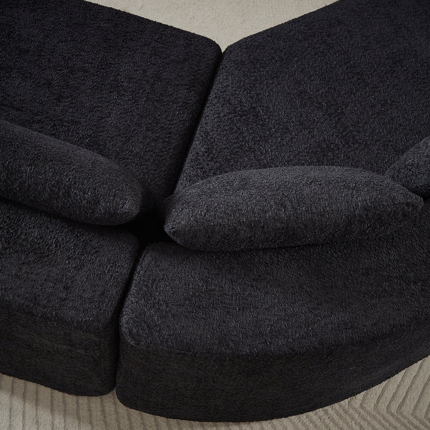 106.3-Inch V-Shaped Modular Sofa Set in Chenille Fabric