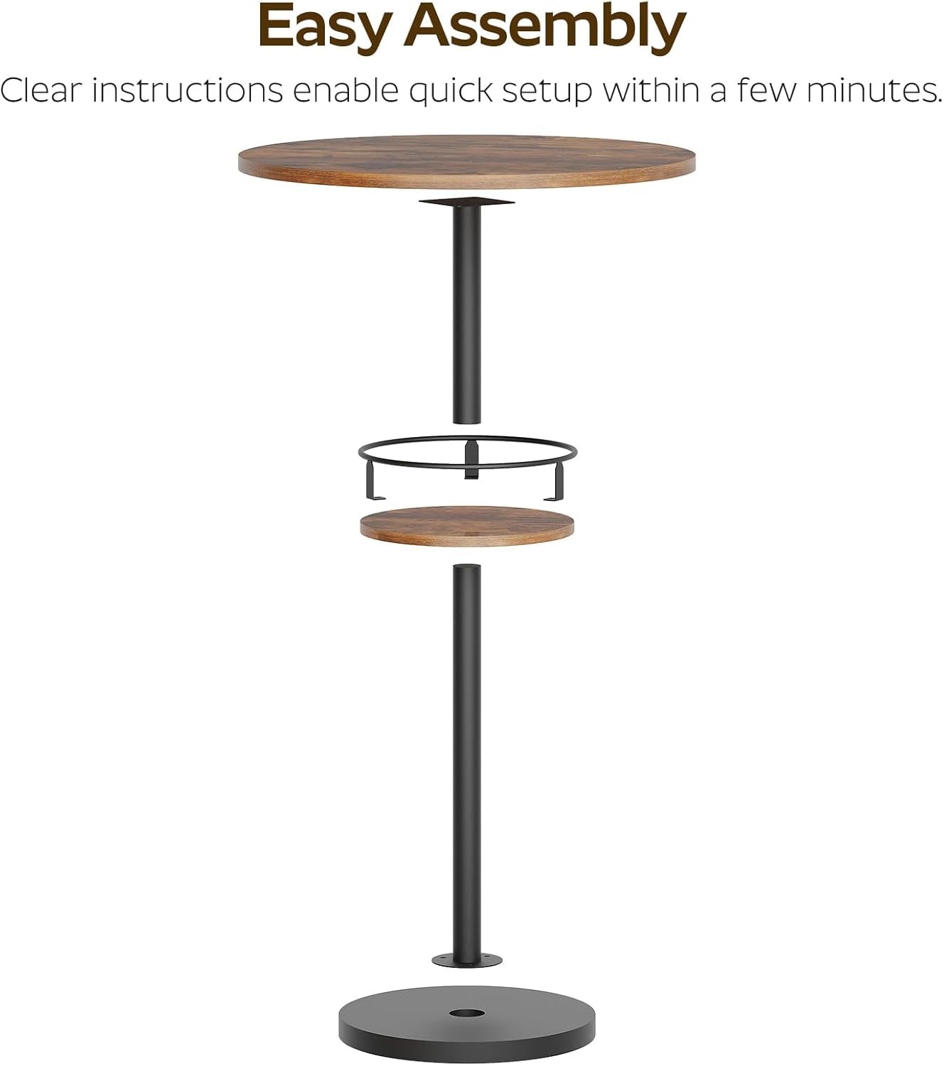 Round Industria lBar Table Set Two With Integrated LED Illumination