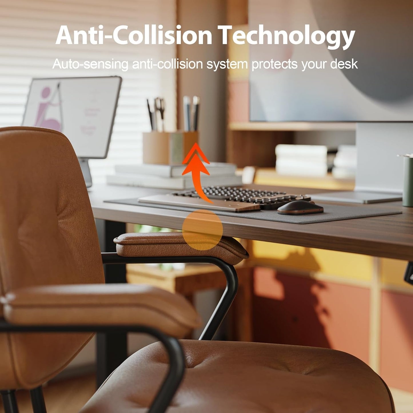 Electric Standing Desk 48x24 Height Adjustable Dark Walnut