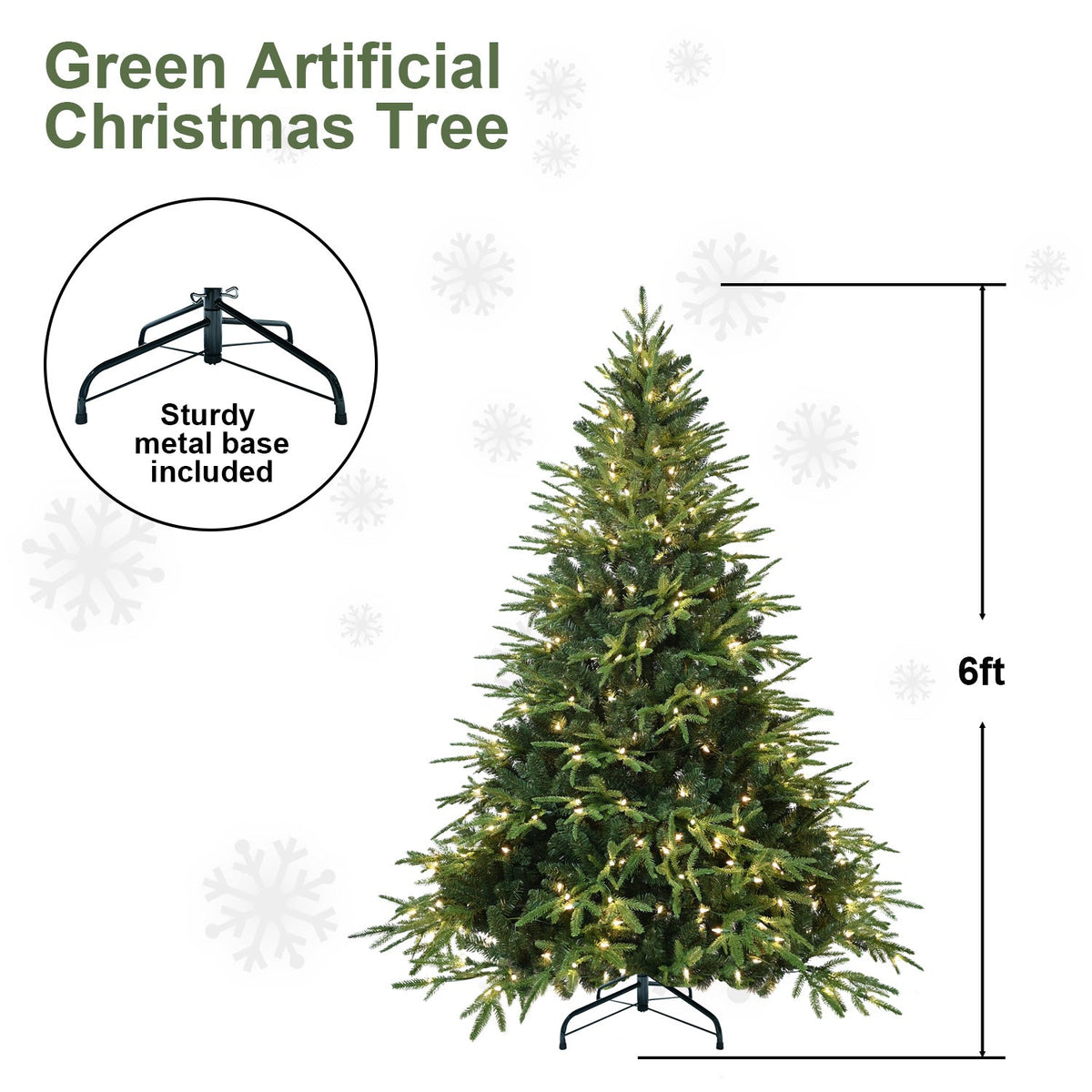 6.5ft Pre-Lit Artificial Christmas Tree