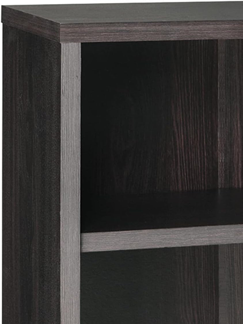 Tall Bookshelf Black Walnut Finish With Adjustable Shelves