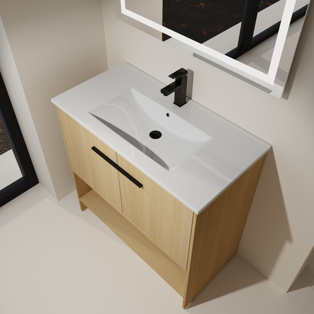 36" Bathroom Vanity with Ceramic Sink