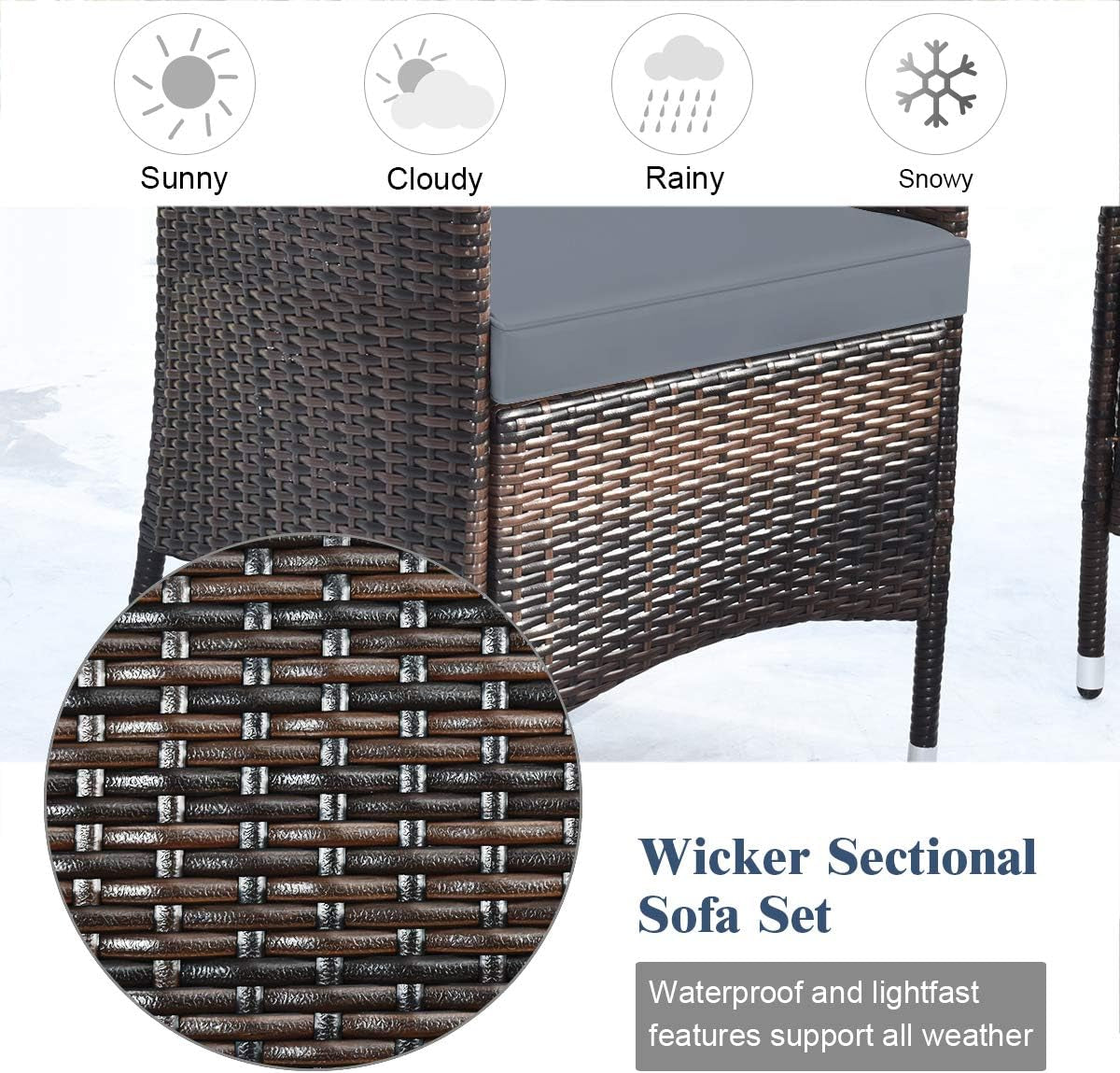 Elegant Four-Piece Rattan Patio Set with Soft Cushions