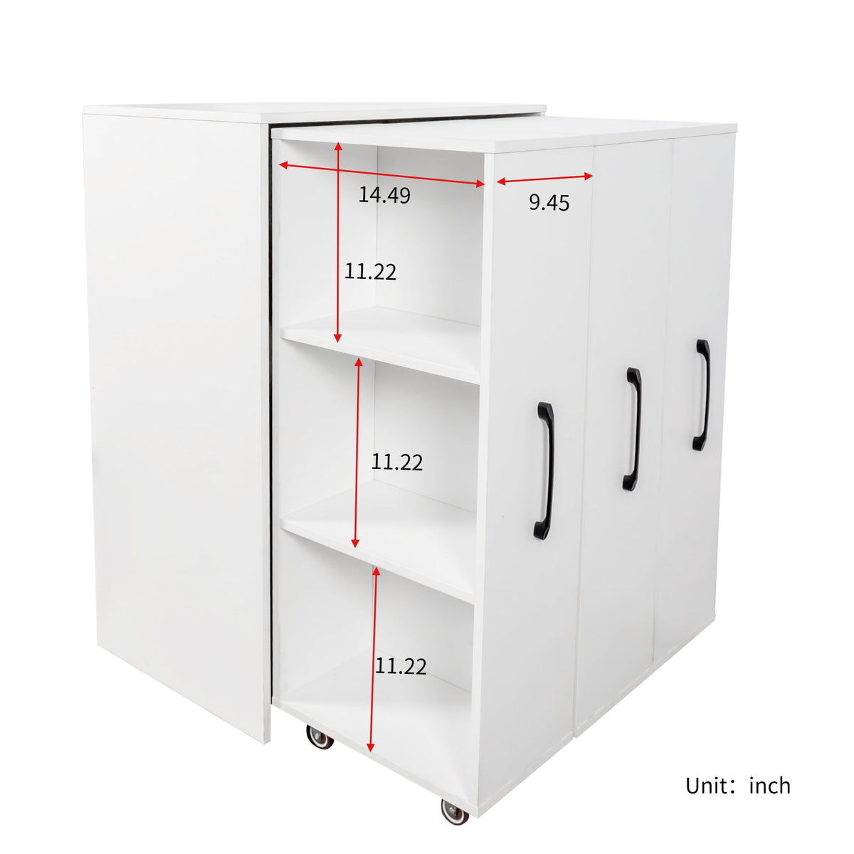 Bookcase with Three Pulled Out Doors