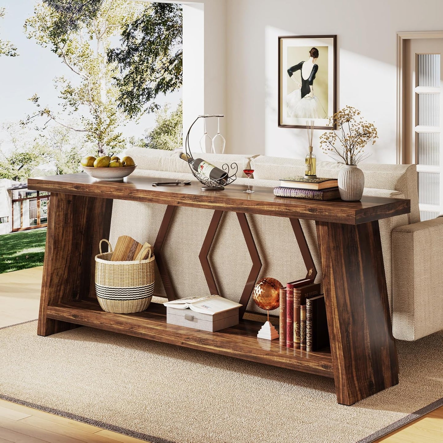 70.9" Extra Long Farmhouse Console Table