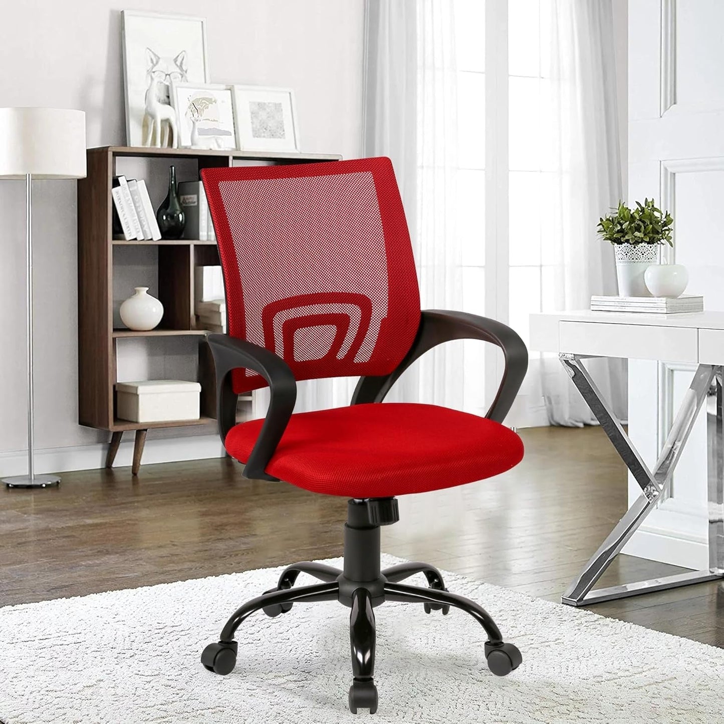Ergonomic Mesh Office Chair With Lumbar Support Red
