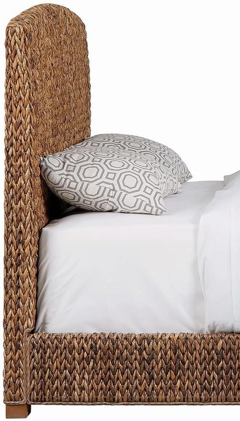 Hand Woven Banana Leaf Queen Size Headboard Amber