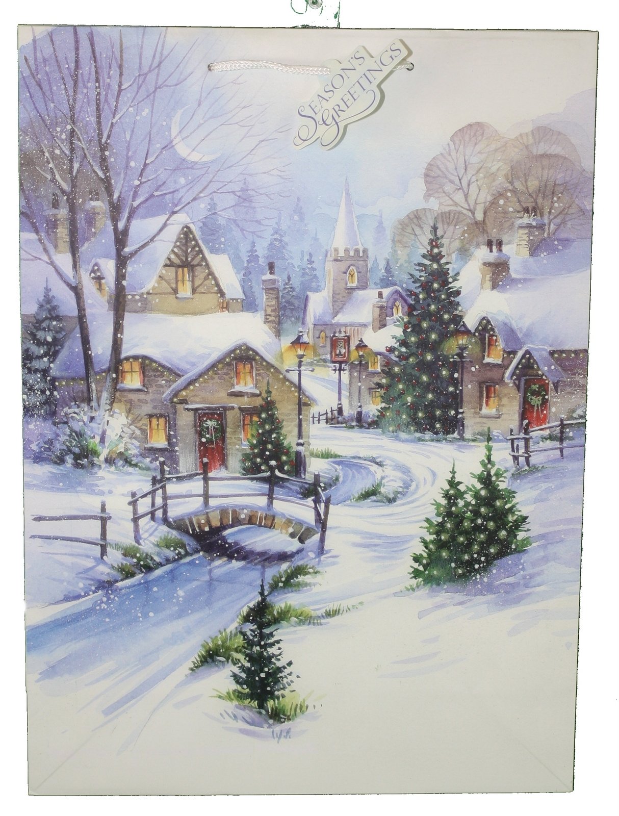 Paper Images Jumbo Gift Bag With Gift Tag - Santa