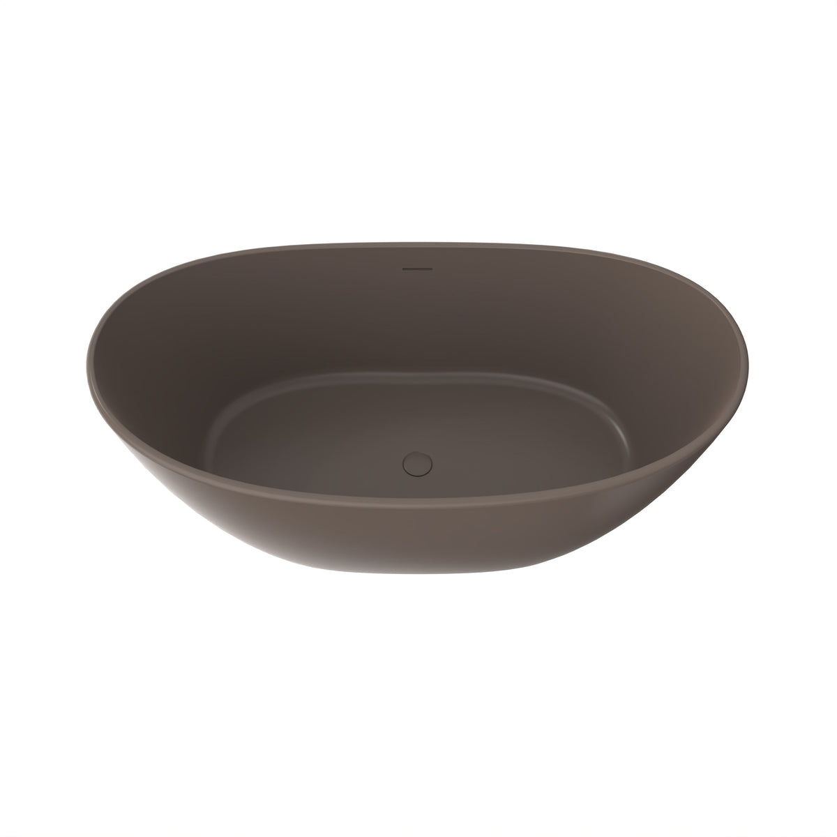 61 Inch Freestanding Solid Surface Soaking Bathtub