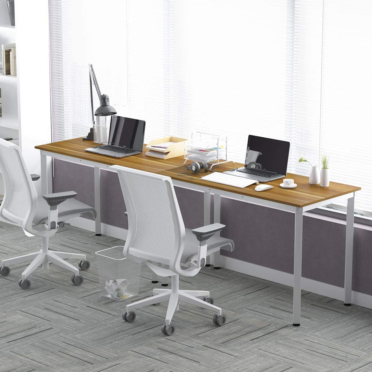 Home Office Desk 45 Degree Metal Legs With Adjustable Pads