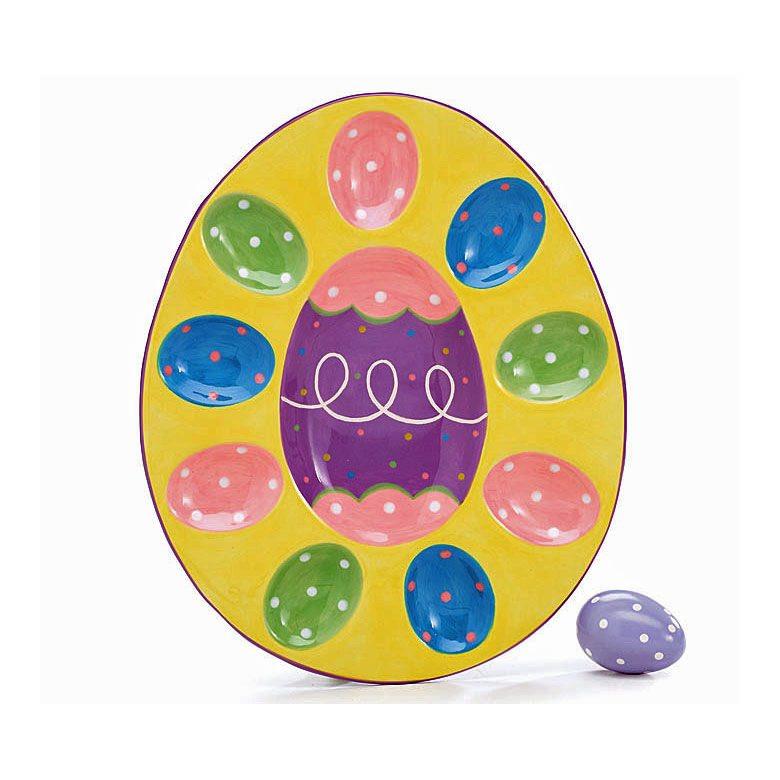 Ceramic Easter Egg Display 11.75 Inches