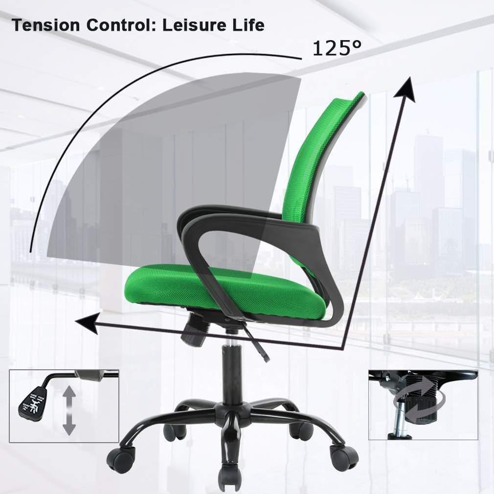 Green Ergonomic Mesh Office Chair With Lumbar Support