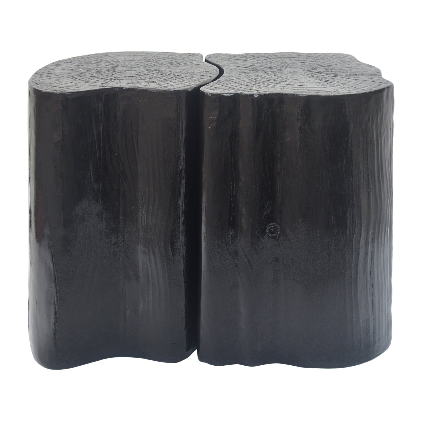 2-in-1 Irregular MGO End Table, Split Design, Small Space Friendly,Indoor Outdoor Use,Black Color