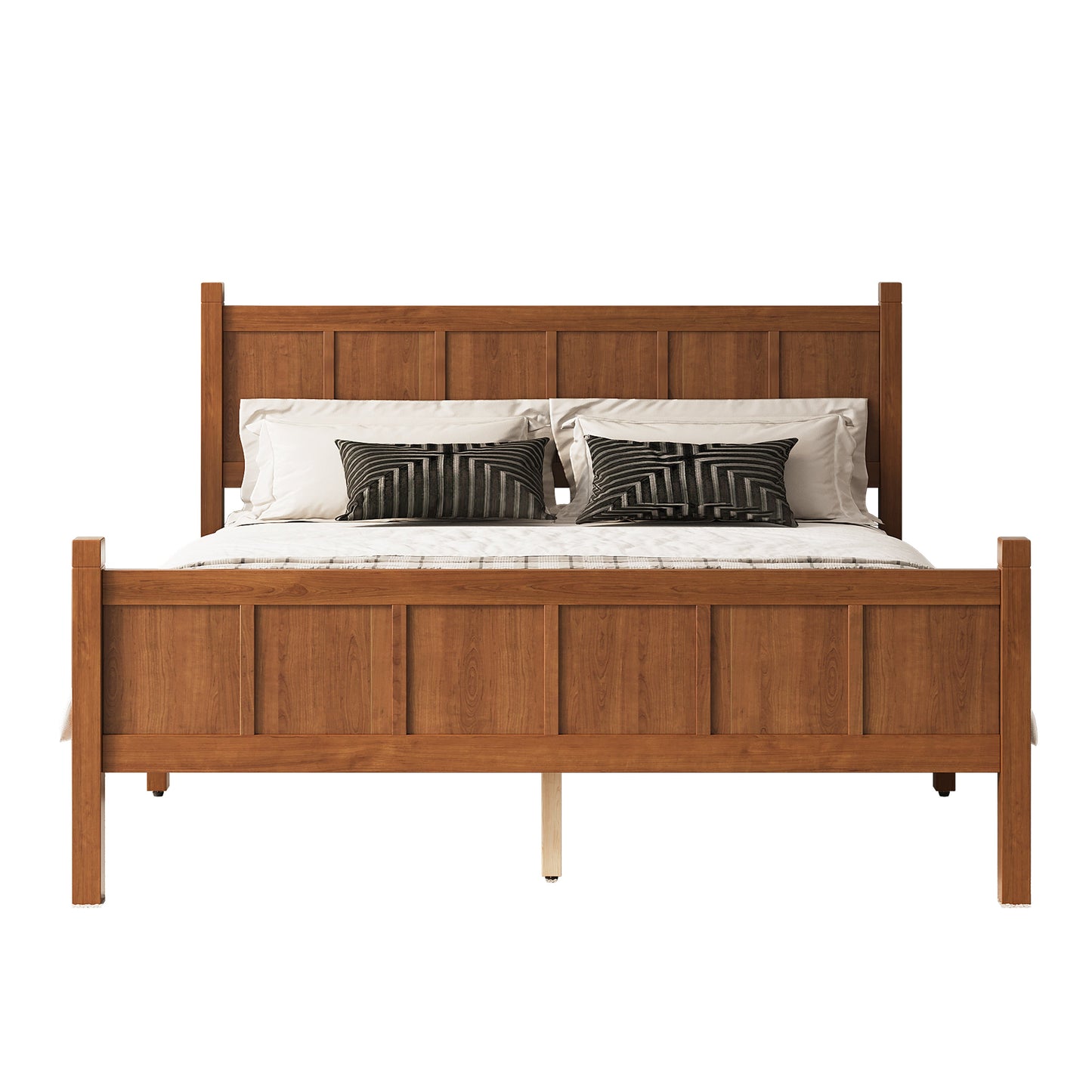 Queen Size Flat Panel Bed with Headboard & Footboard