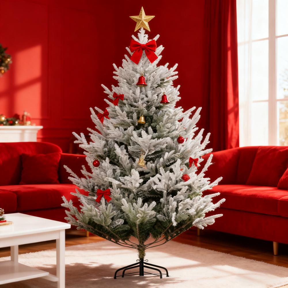 Flocked Hinged Xmas Tree