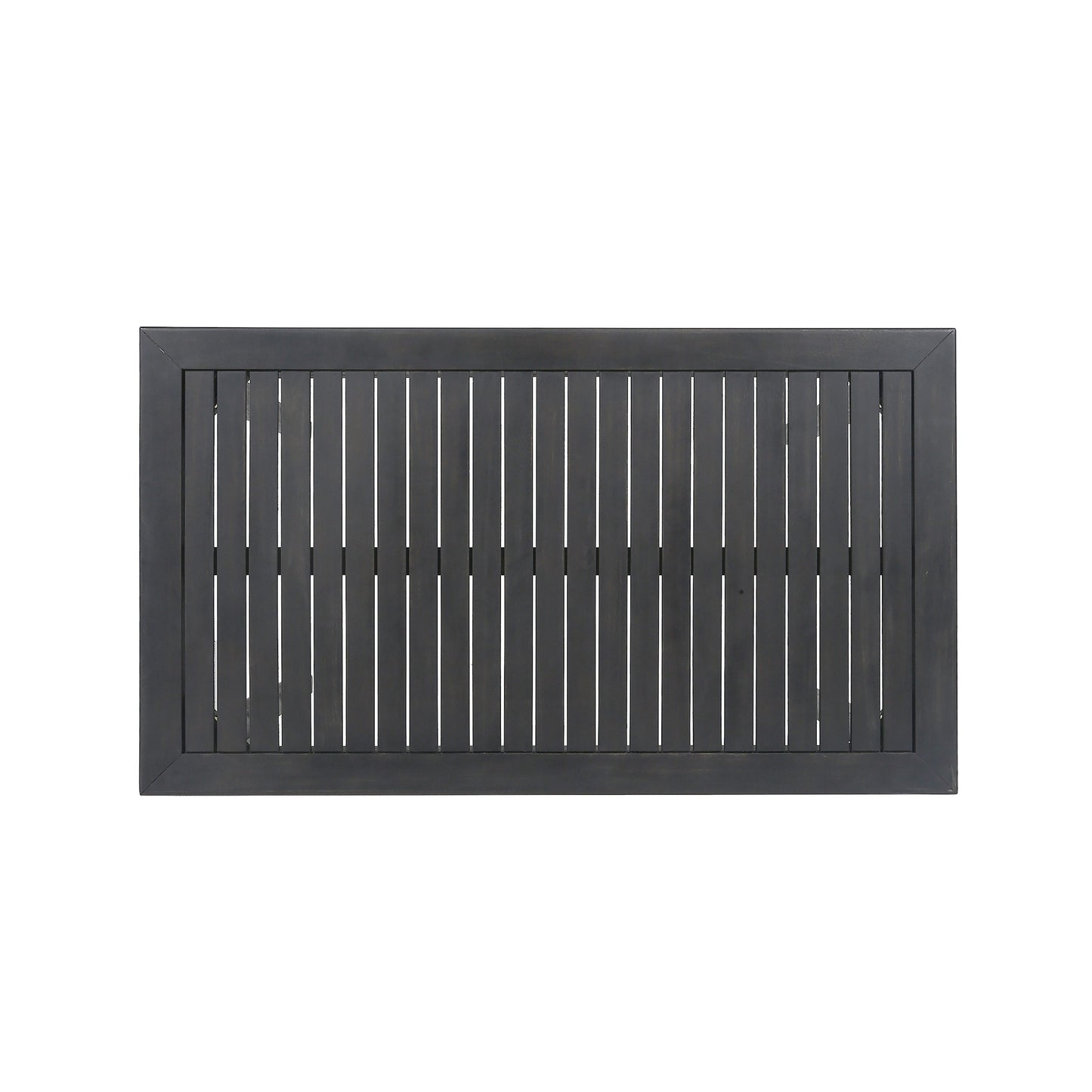 Outdoor Minimalist Acacia Wood Rectangle Bar Table - Dark Gray Finish 45x26 Inches
