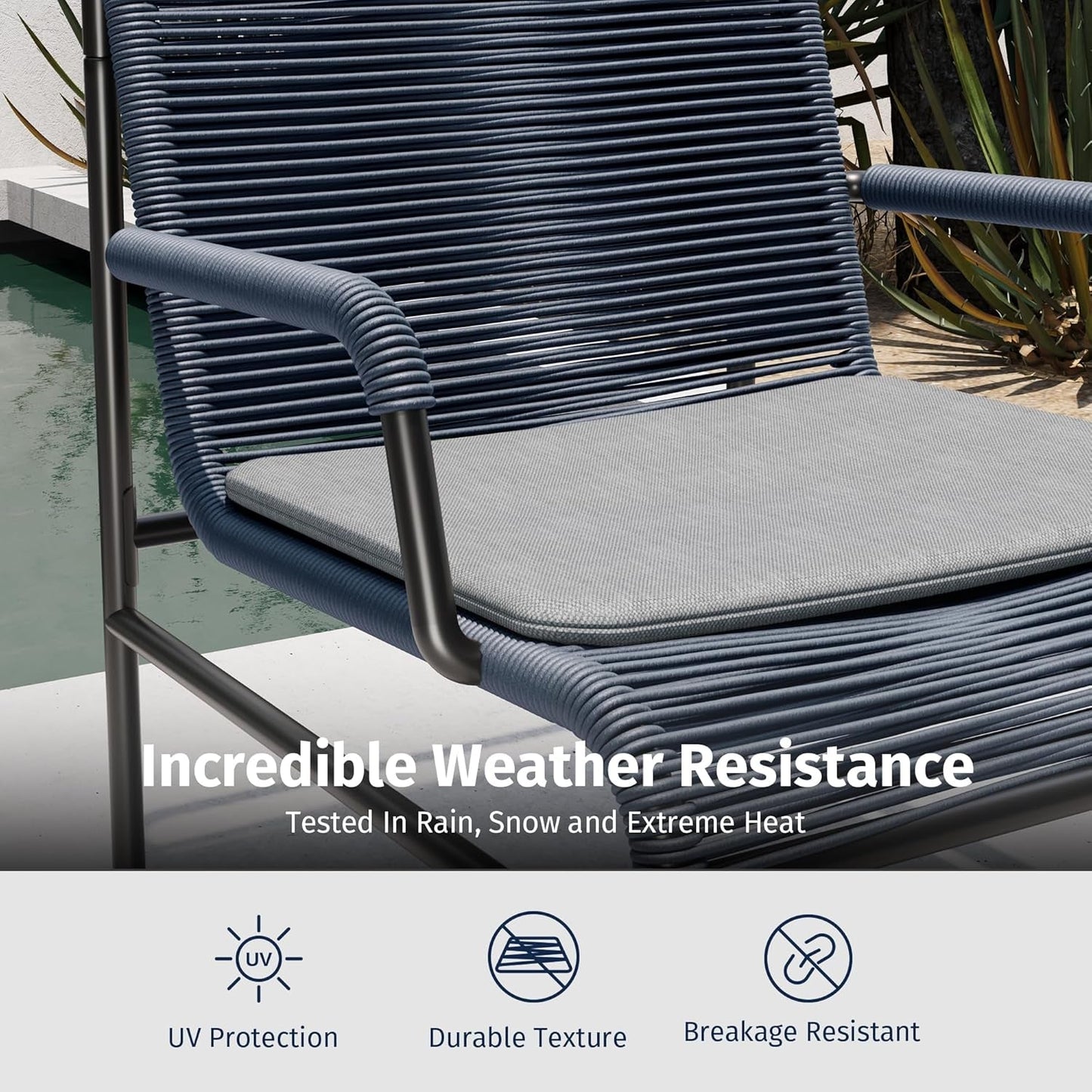 Modern Four Piece Patio Furniture Set with Comfortable Cushions