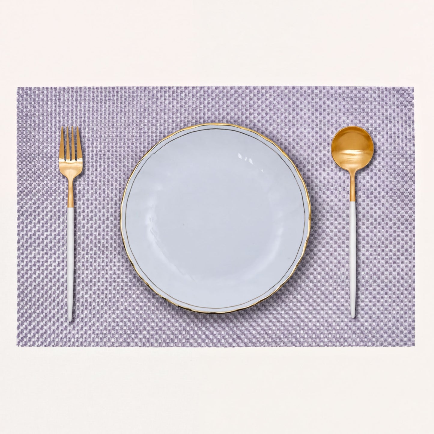 PVC Placemats - Silver Dining Table Mats | Heat Resistant Non Slip Indoor Outdoor