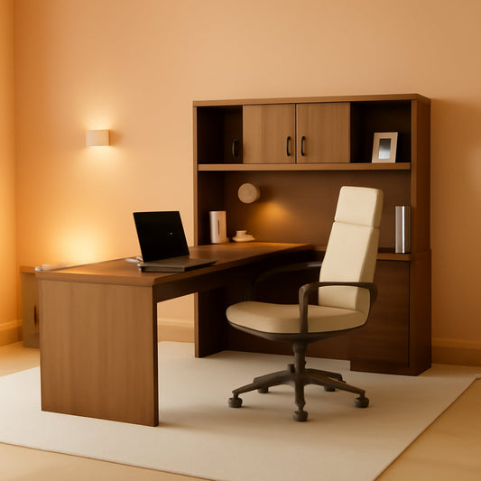 66 Inch Bark Grey U Or L Shaped Executive Desk Hutch