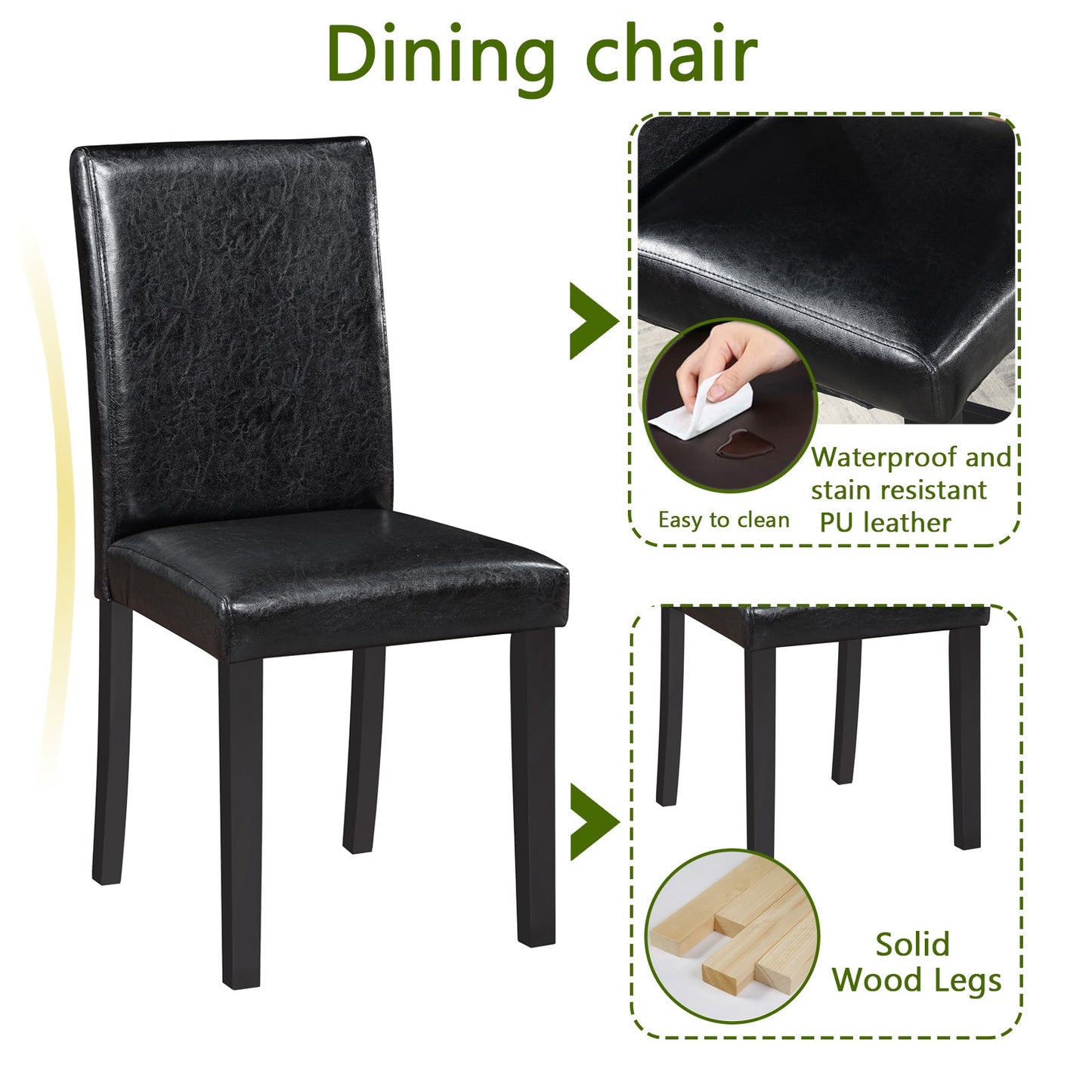 5 Piece Wooden Dining Table Set