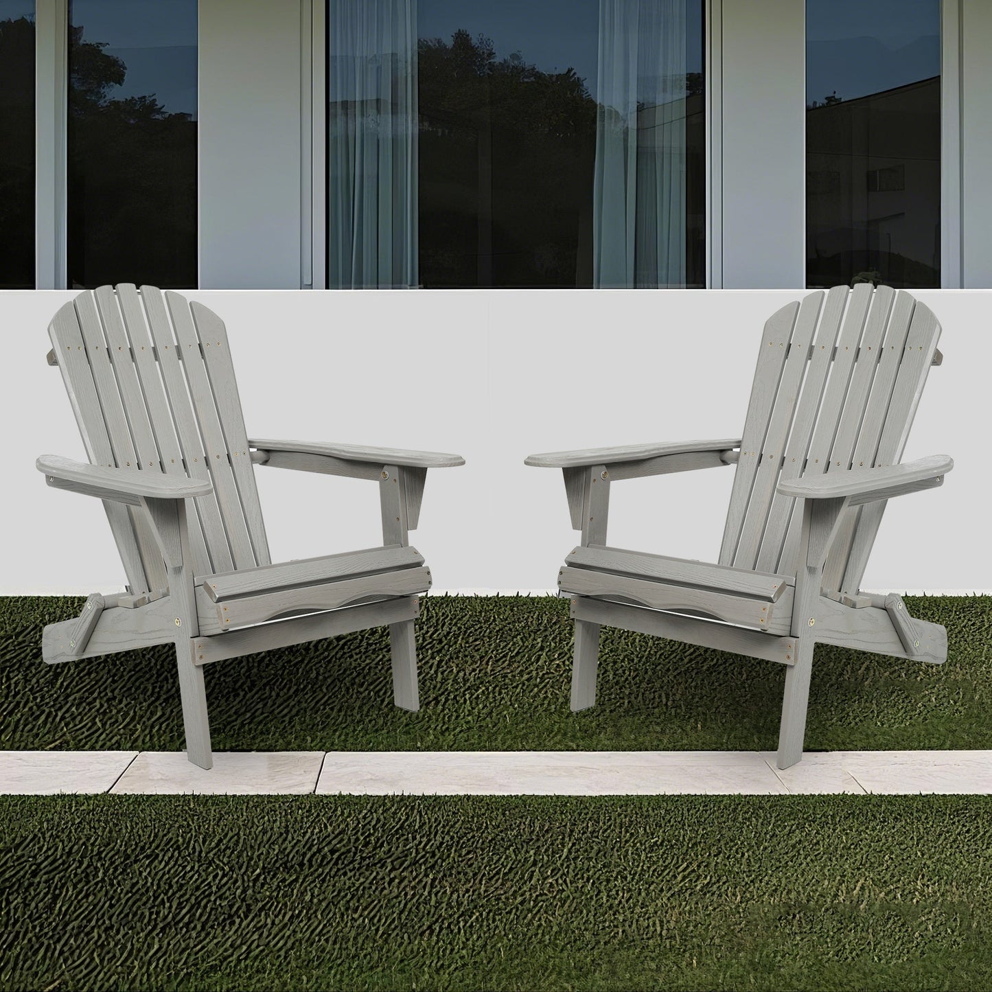 Classic Embossed Grain Adirondack Chair Set of 2