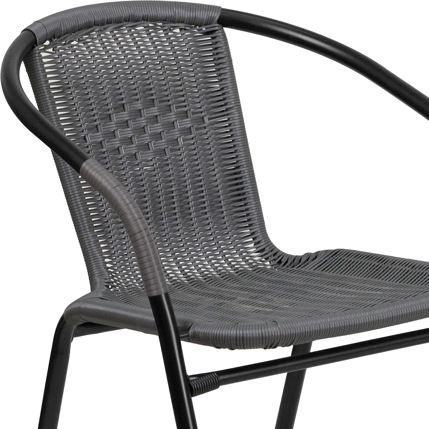 Modern Stackable Rattan Dining Chairs Set for Outdoor