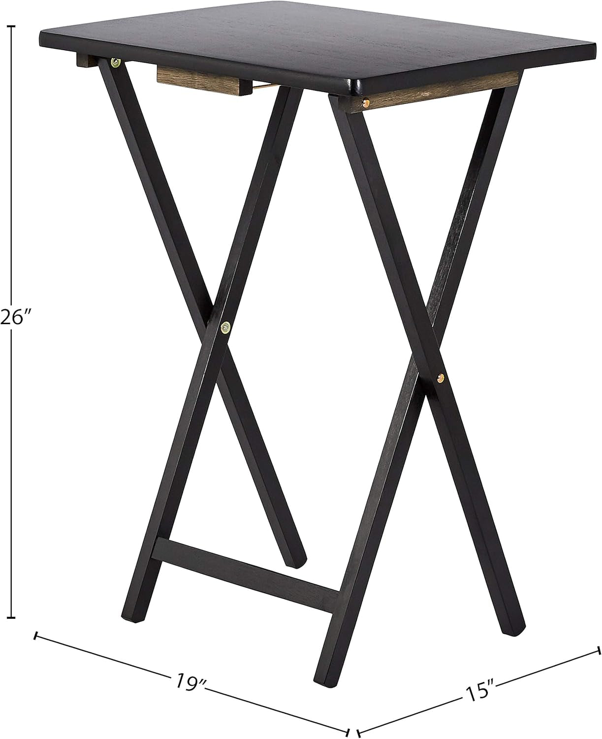 Foldable TV Dinner Tray Tables 4 Pack Black 15x19x26