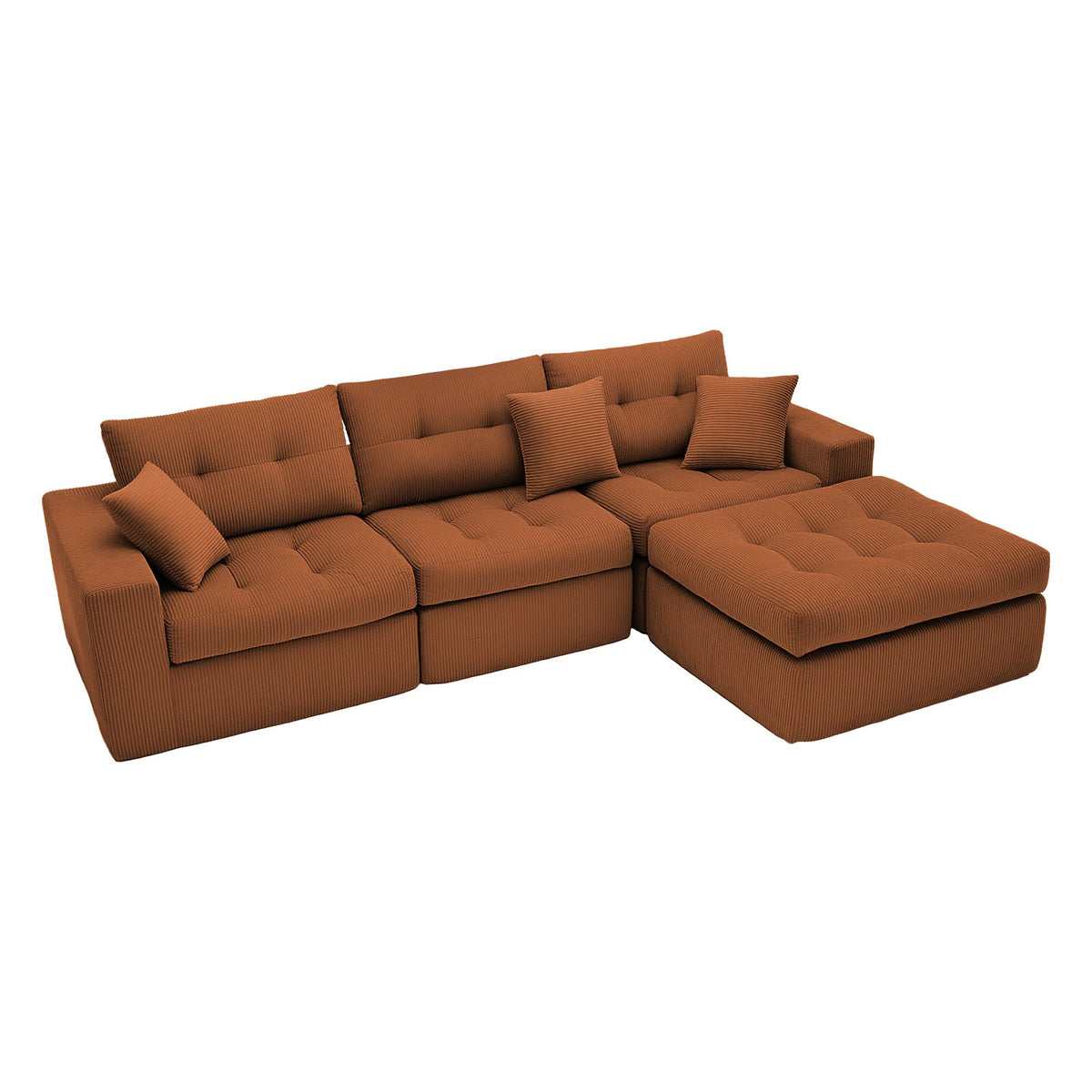 Corduroy Corner Chaise Compression Sofa Bed