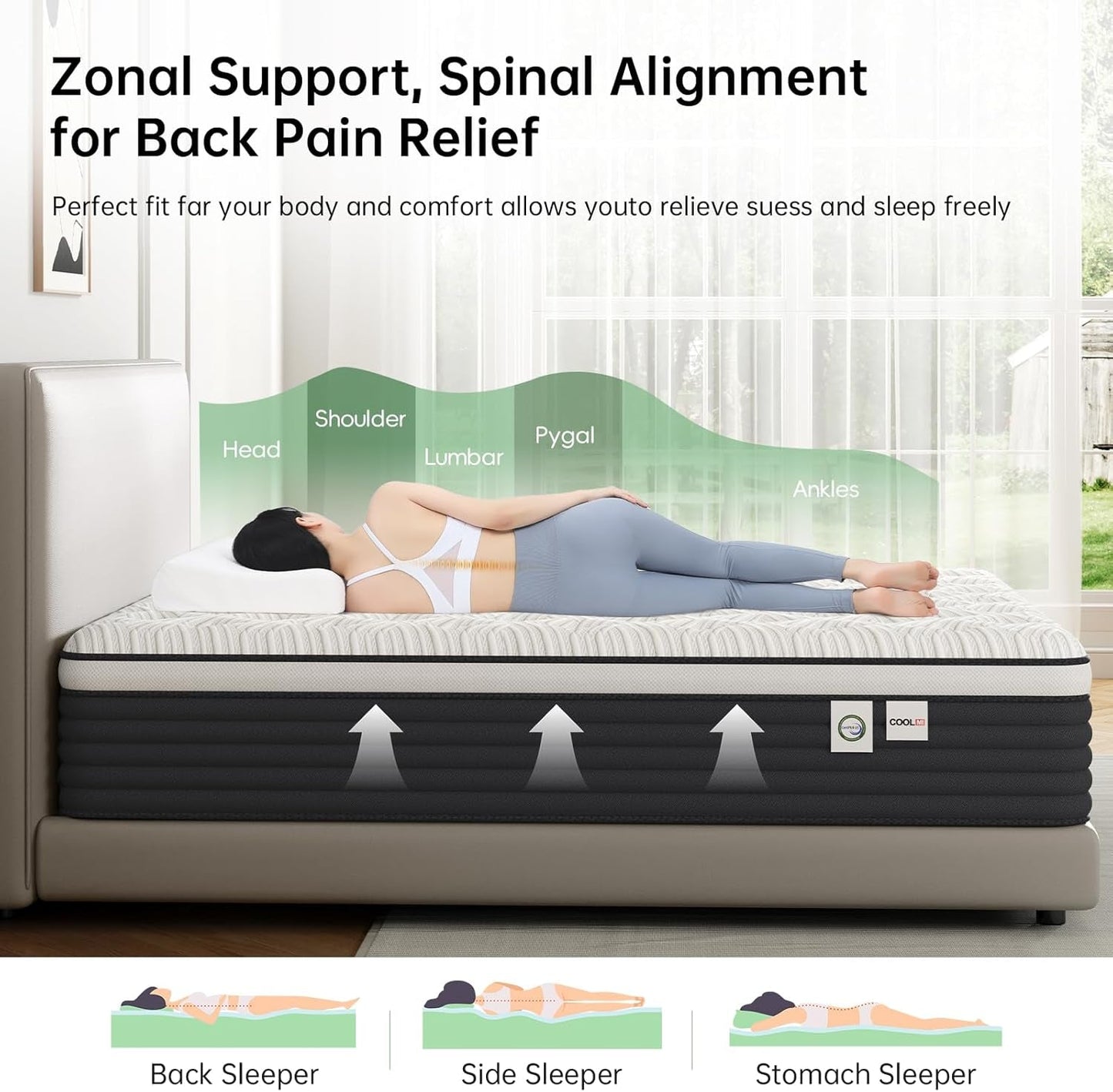 Twin Pressure Relief Memory Foam Hybrid Mattress Pocketed