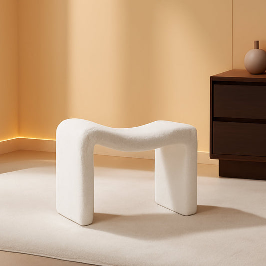 Large White Ottoman Footstool Multifunctional Living Room