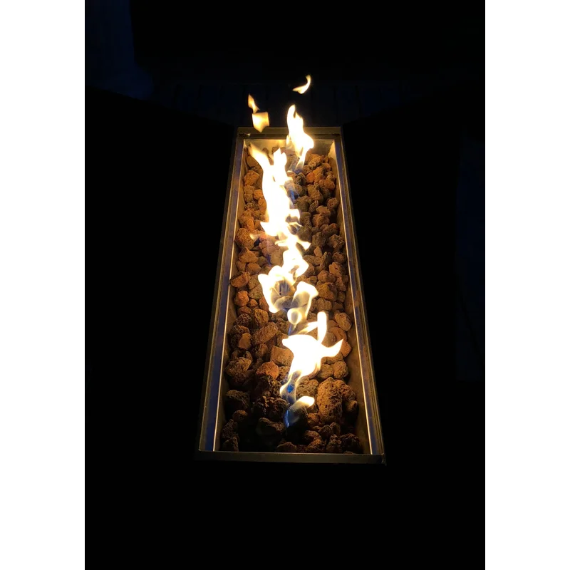 25" H x 42" W Steel Outdoor Fire Pit Table with Lid (Black)