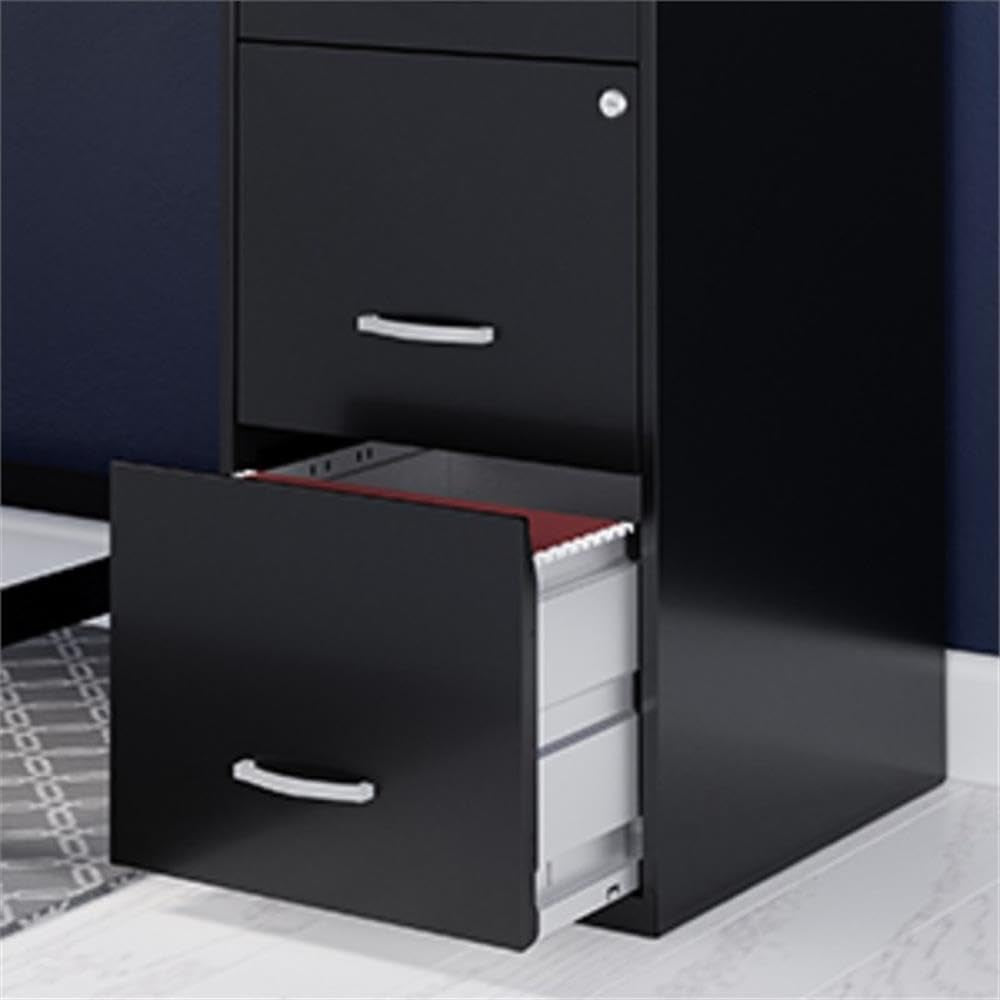 Pearl White 18 Inch Deep 3 Drawer Metal File Cabinet