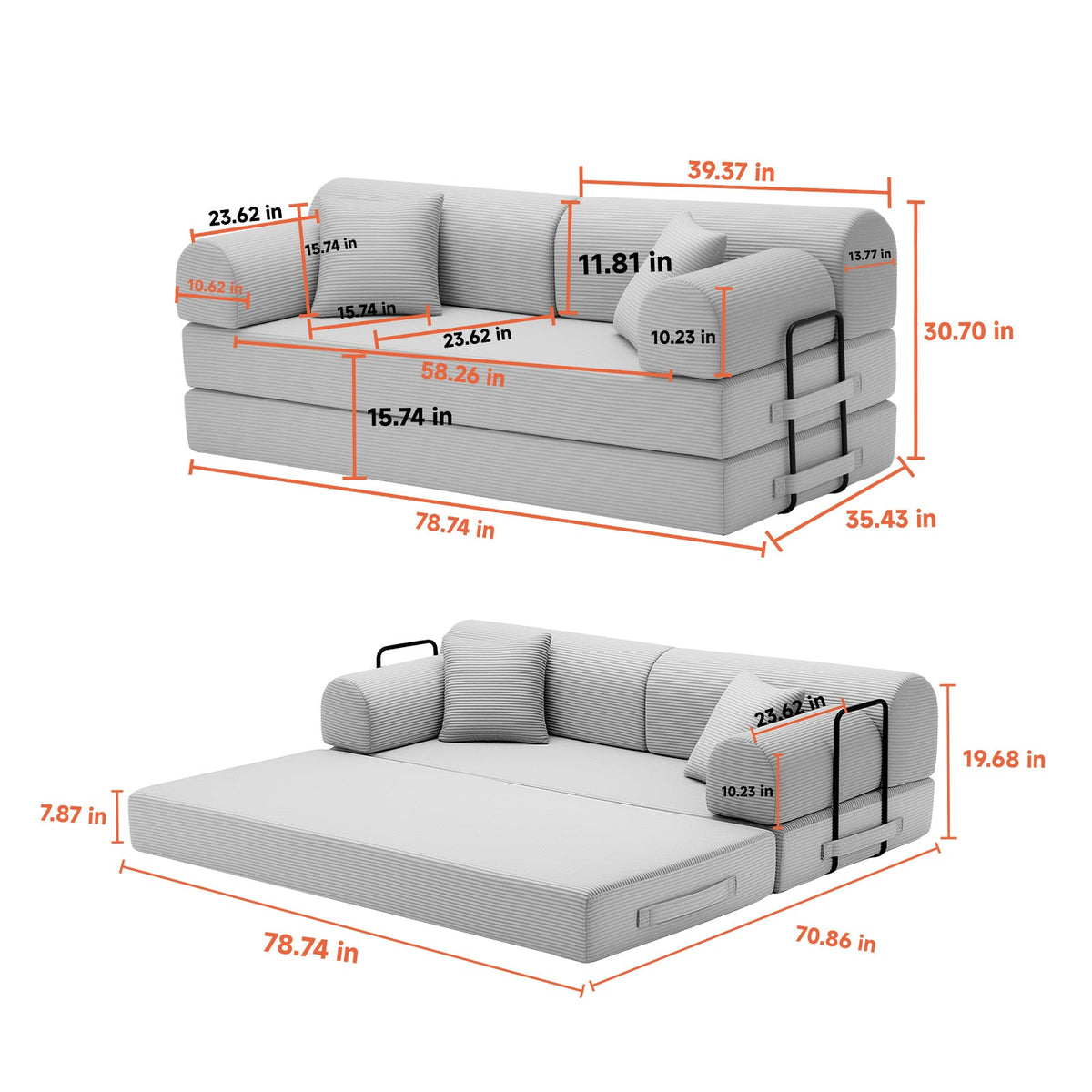 Convertible Sleeper Sofa Bed