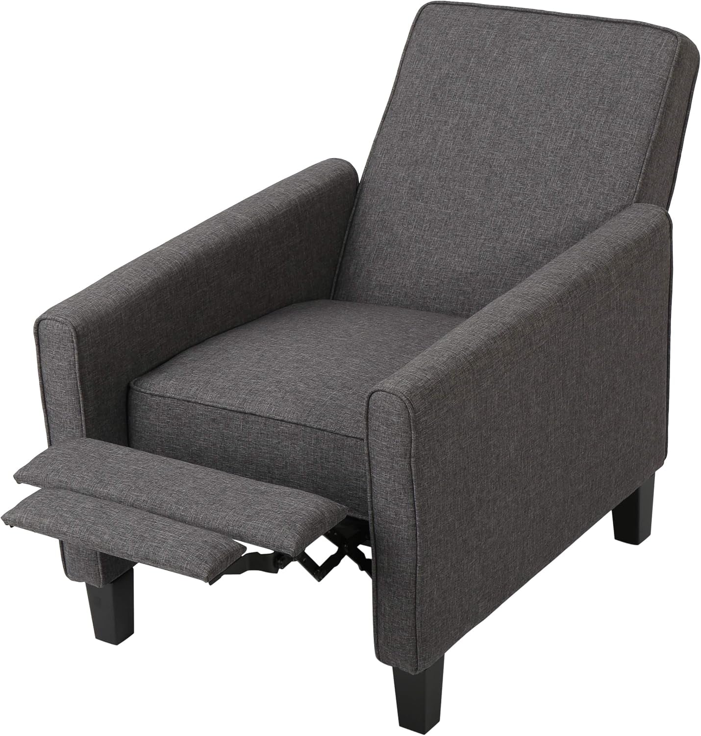 Emmie Fabric Recliner Set Of 2 In Smoke And Dark Brown