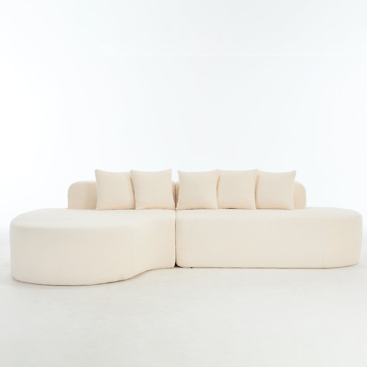 110.2'' Ivory Curved Sectional Sofa
