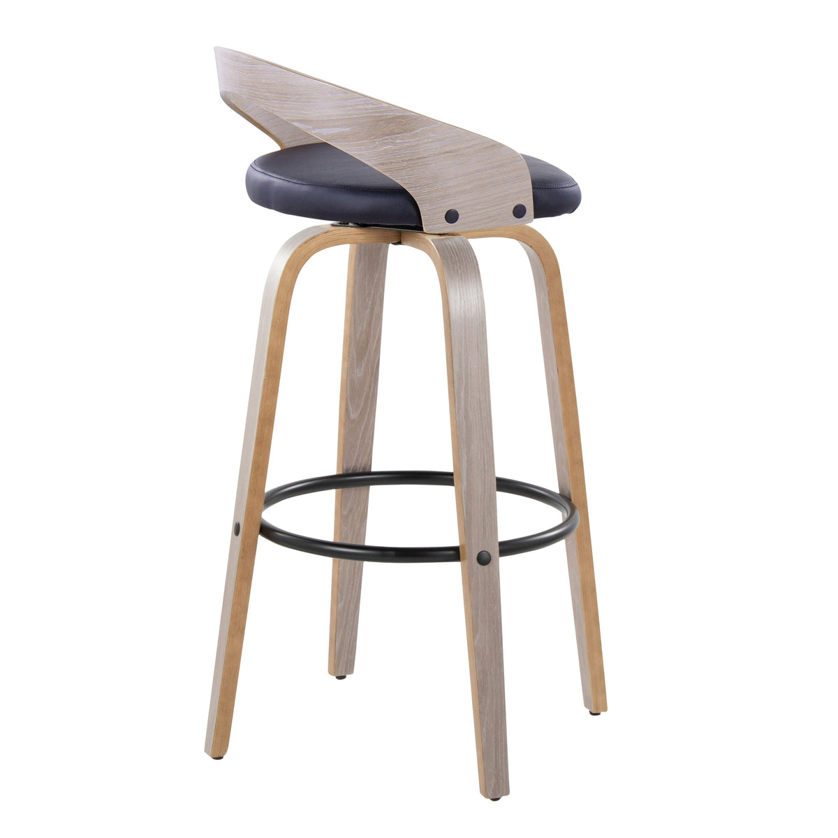 30" Contemporary Fixed-Height Barstool with Swivel in Light