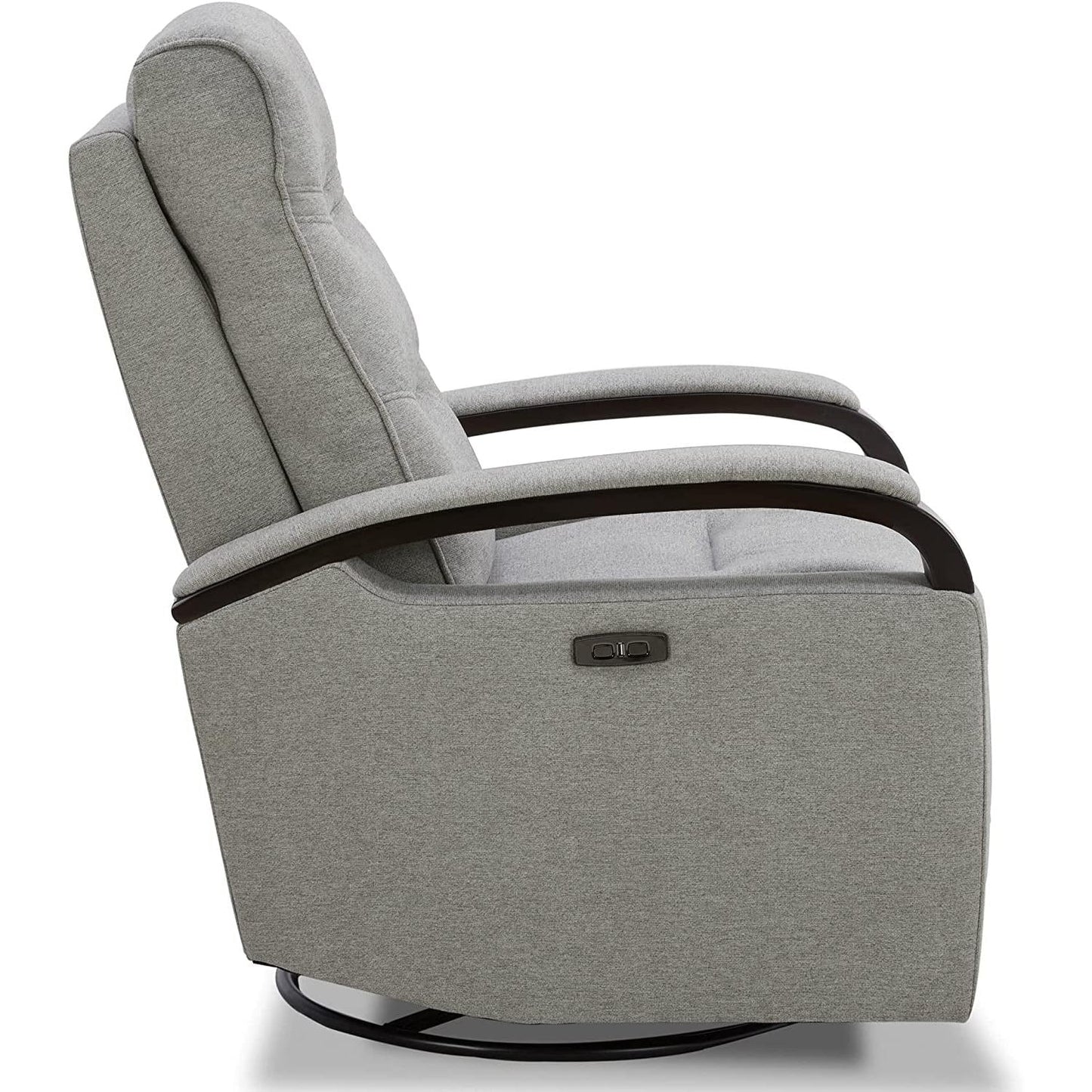 Fabric Power Swivel Glider Rocker Recliner Chair Light Grey