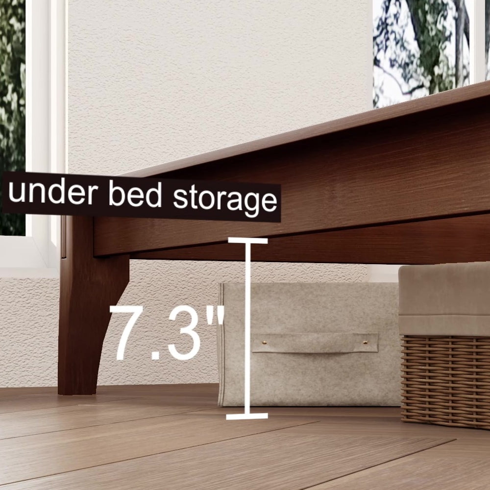 King Size Solid Dry Bamboo Wood Platform Bed