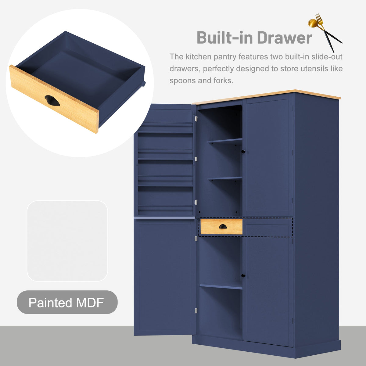TOPMAX 40.2" High Freestanding Kitchen Pantry