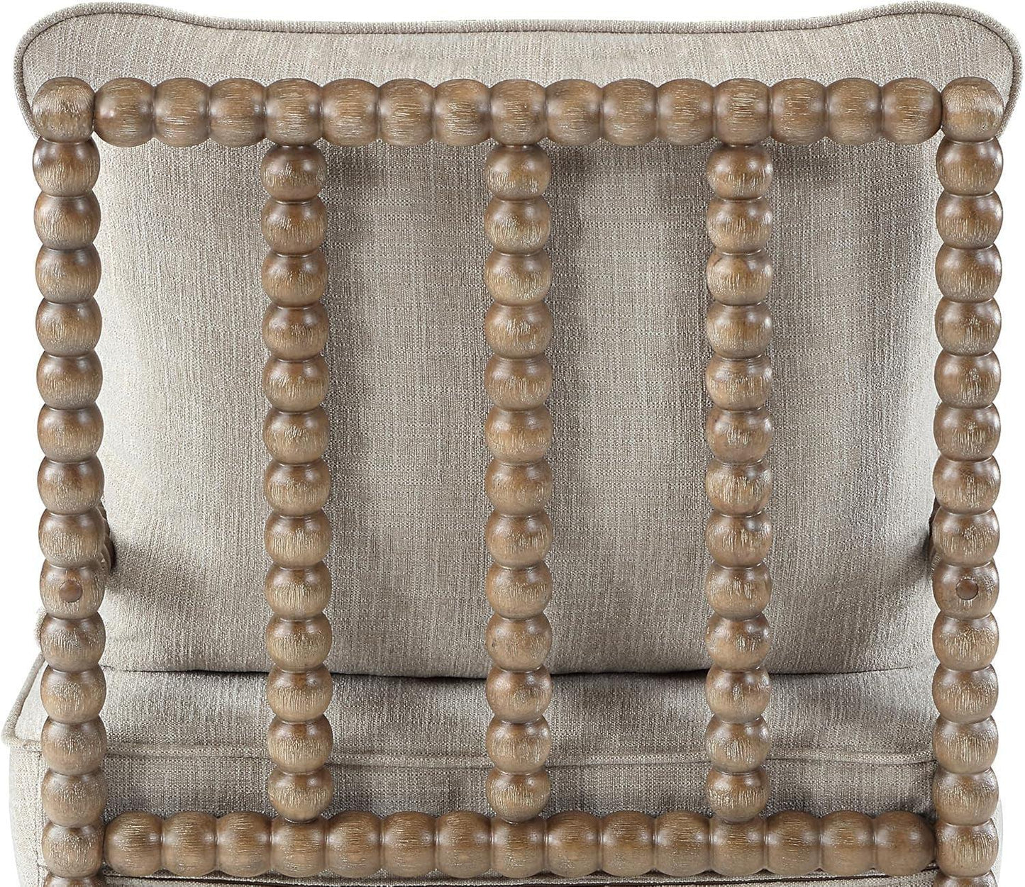 Linen Spindle Accent Chairs Set Of 2 Cushioned Armrests