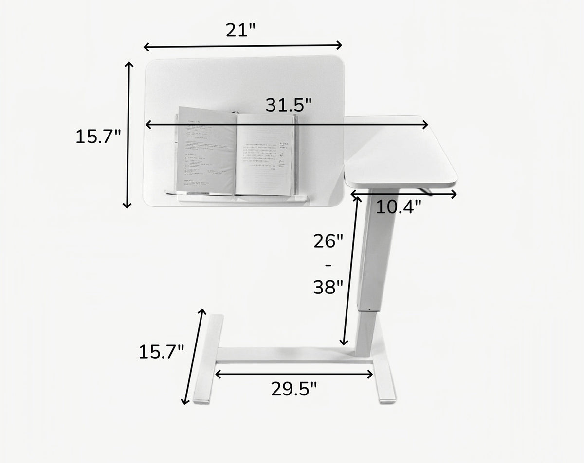 Mobile Overbed Bedside Desk with Height Adjustment
