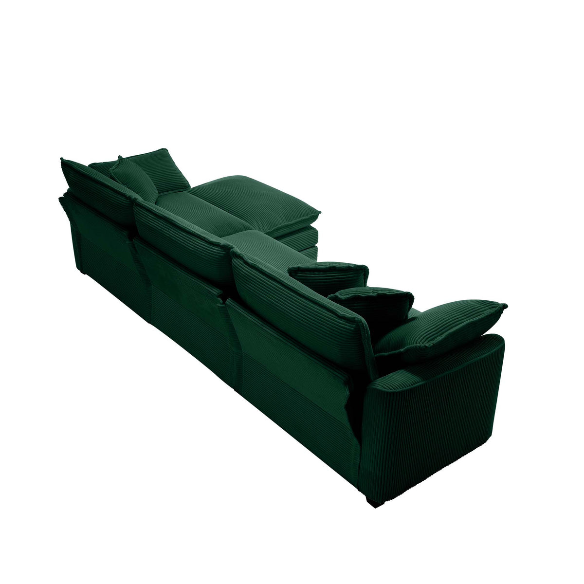 Corduroy 3-Seater Sofa with Ottoman