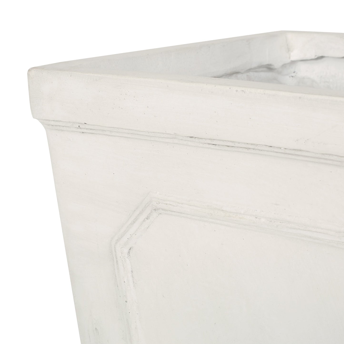 16'' x 30.5'' Outdoor MGO Planter with Antique White Finish