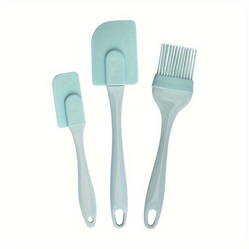 3Piece Silicone Spatula Oil Brush Kitchen Set