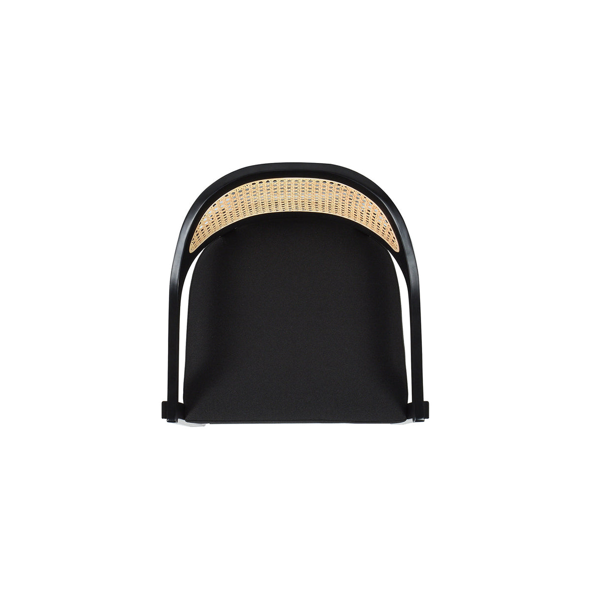 Americana Mid-Century Modern Cane Back Bar Stool in Jet