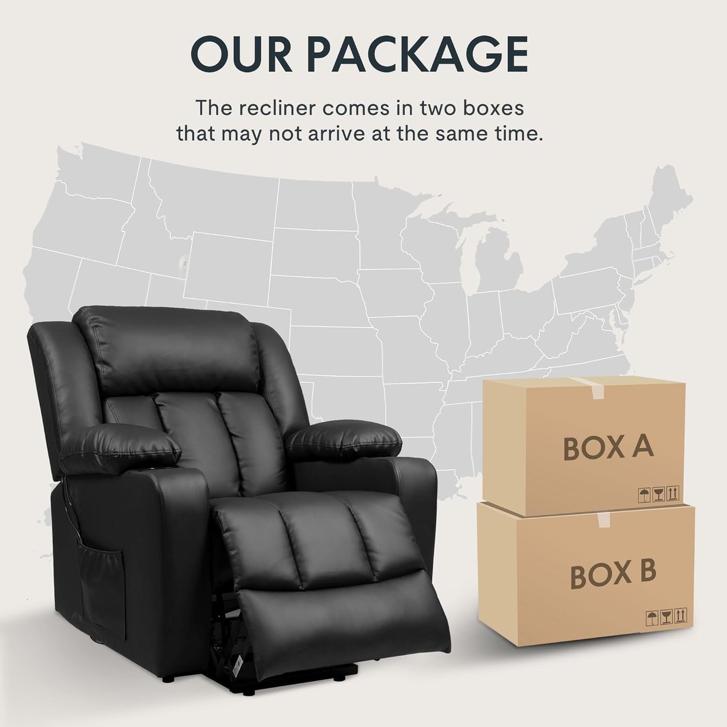 XL31 Power Lift Massage Recliner for Seniors Black