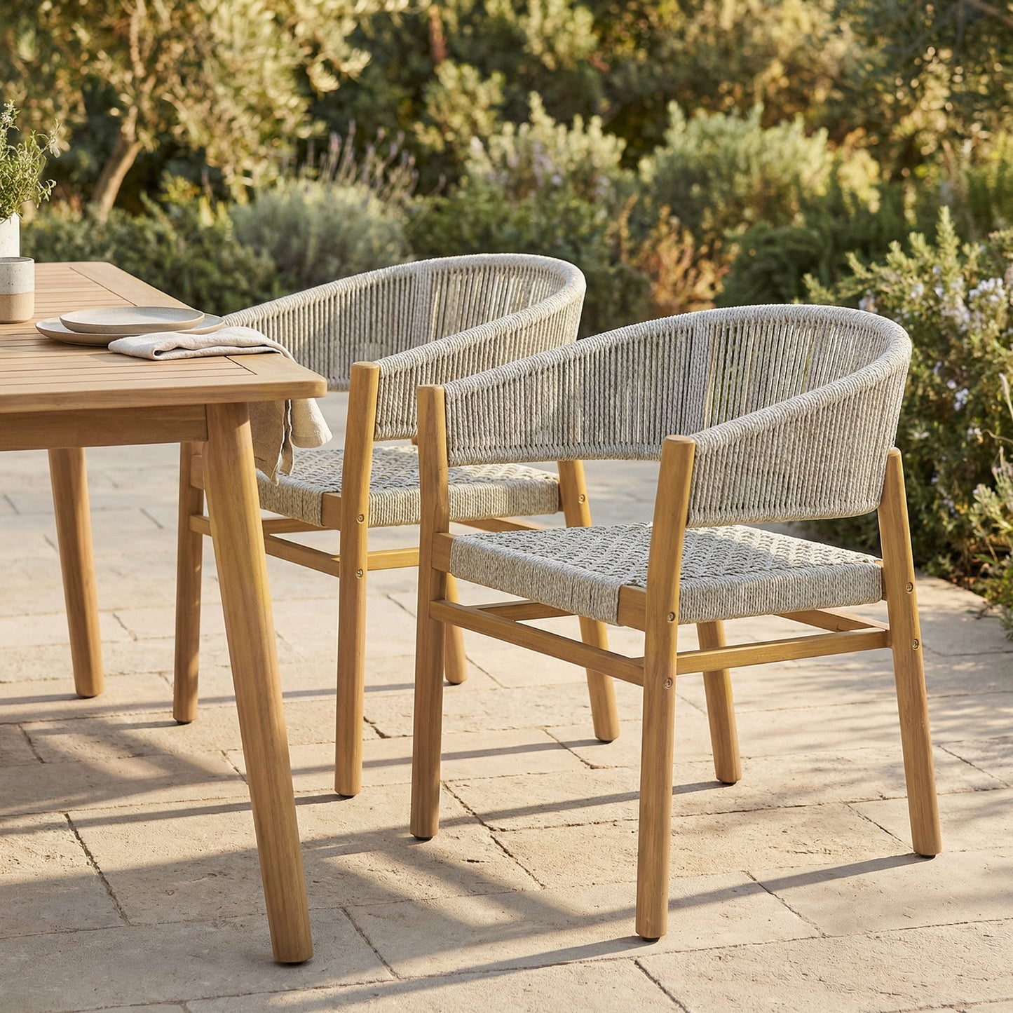 Outdoor Accent Chair Set 2 Person Seating Group